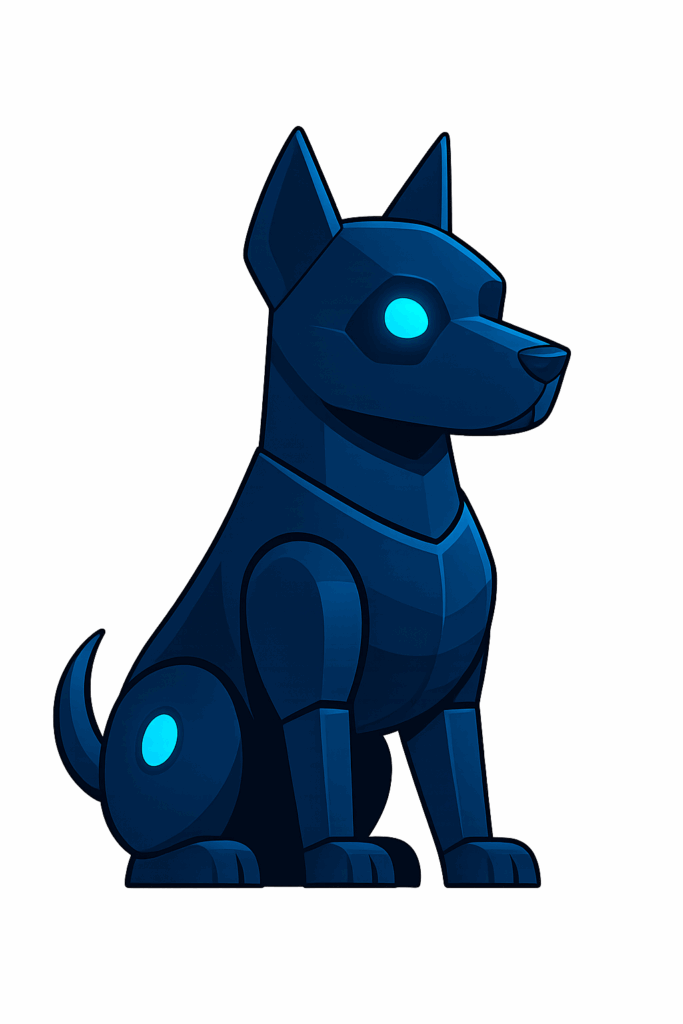 CyberPup Mascot Sitting